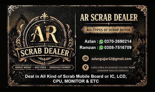 deal all kind of scrap like mobile boad IC LCD monitor CPU etc