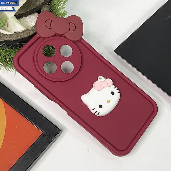 Infinix Zero 40 Cute 3D Cartoon Back Cover for Girls - Red