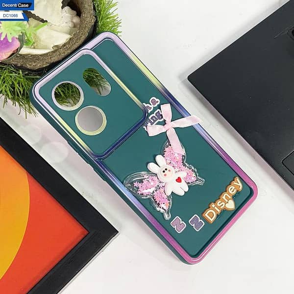 Infinix Zero 30 Green Back Cover with 3D Charms - Kawaii Design Shockproof Case for Girls