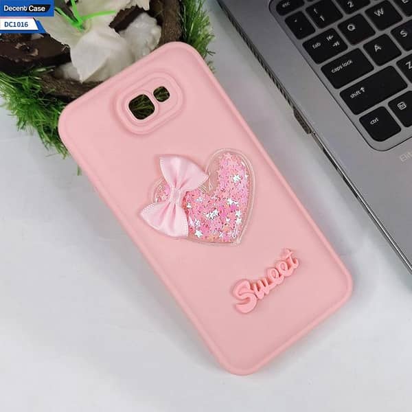 Pink 3D Love Heart Soft Case for Samsung Galaxy J7 Prime - Sweet Girls Design