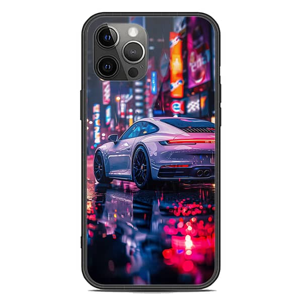 iPhone 12 Pro Max Premium Printed Glass Soft Bumper Shockproof Case