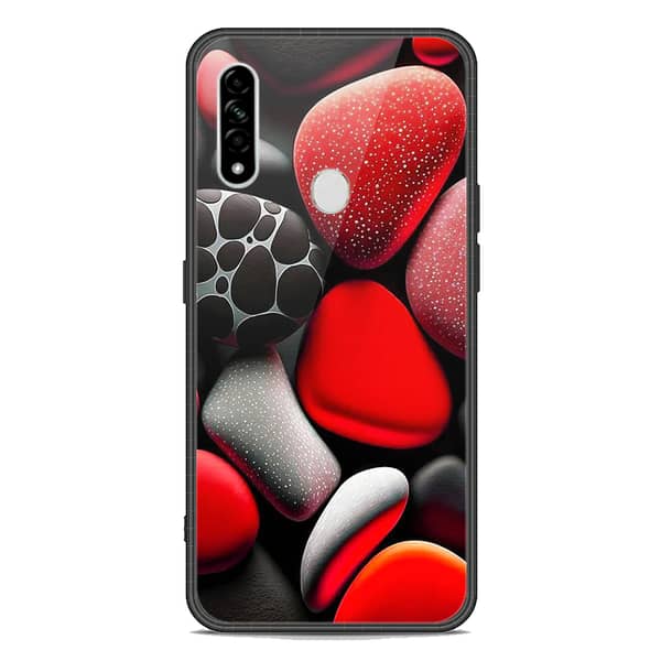 Oppo A8 Premium Printed Glass Phone Case with Soft Border