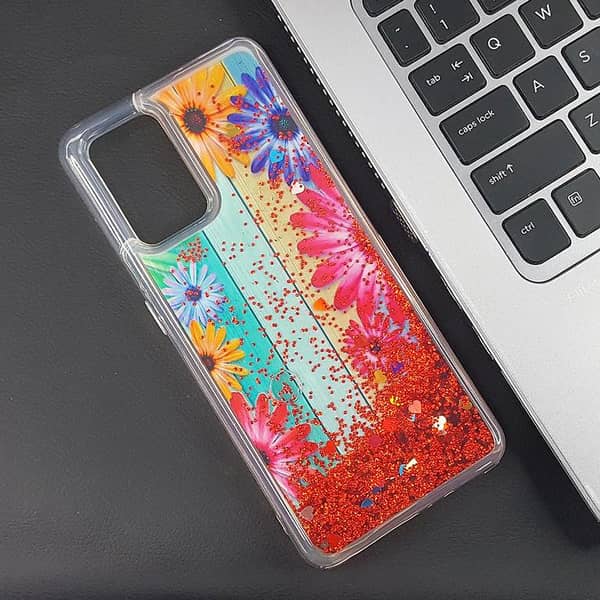 Oppo A74 Moving Liquid Glitter Crystal Clear Soft Border Case