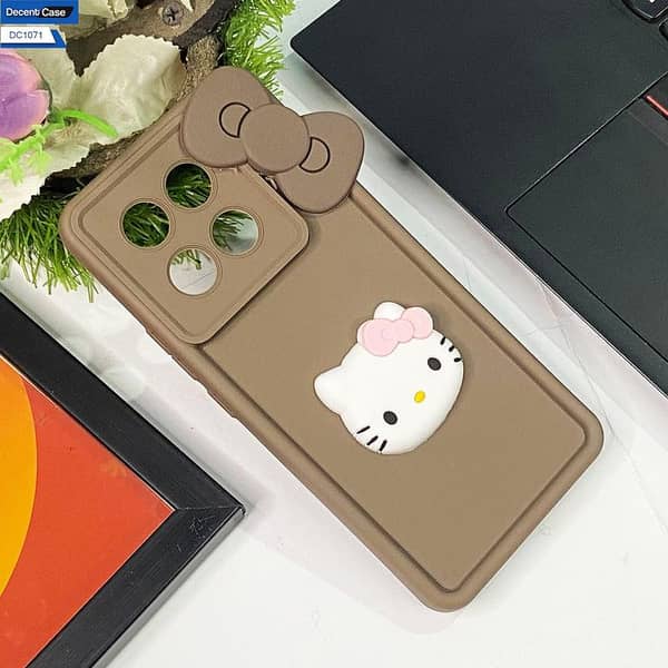 Tecno Camon 30S Cute 3D Cartoon Back Cover - Brown, Designed for Girls