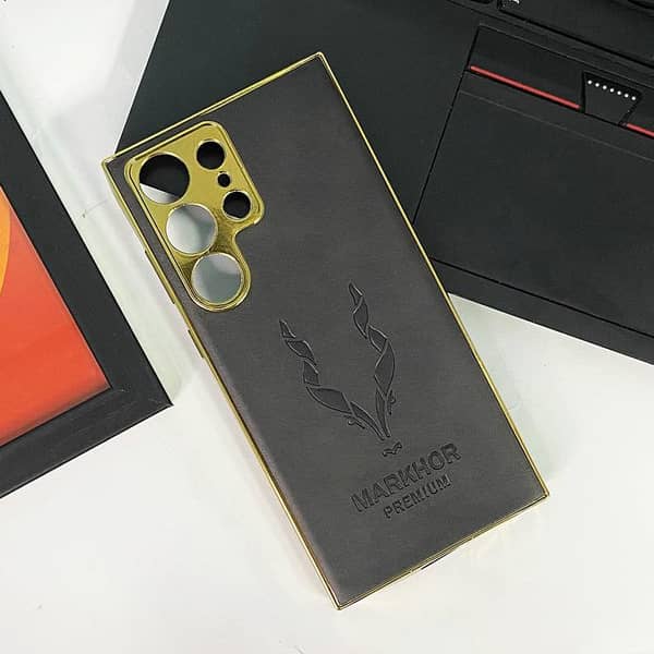 PU Leather Case with Markhor Logo for Samsung Galaxy S22 Ultra