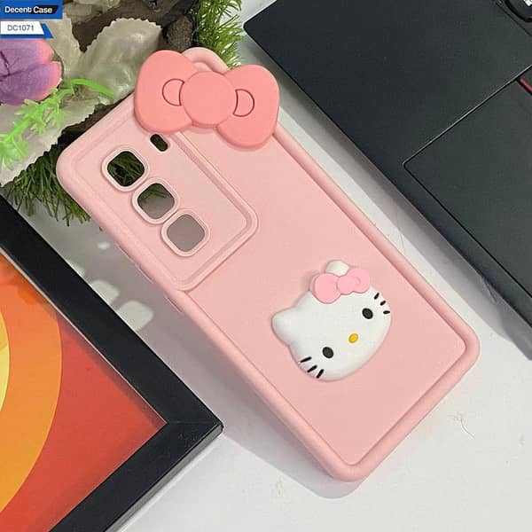 Infinix Hot 50 Pro Plus 3D Cartoon Back Case - Cute and Stylish Design for Girls in Pink