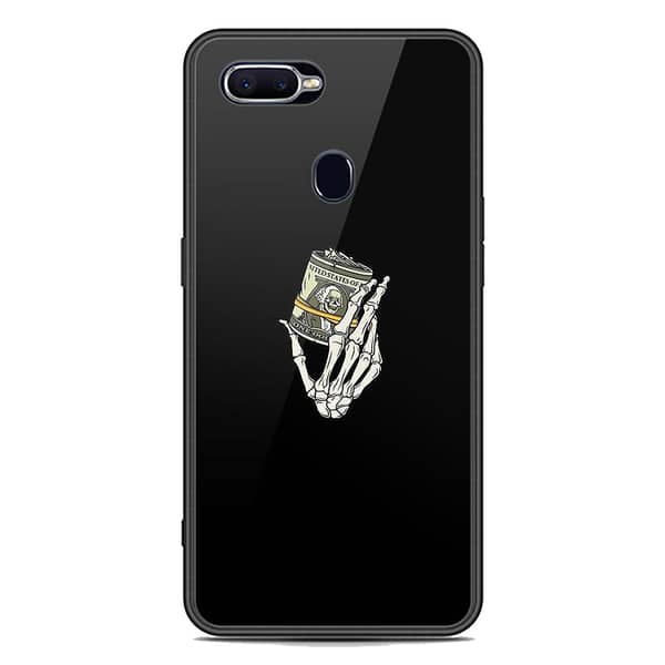 Oppo A7x Printed Glass Phone Case with Soft Border