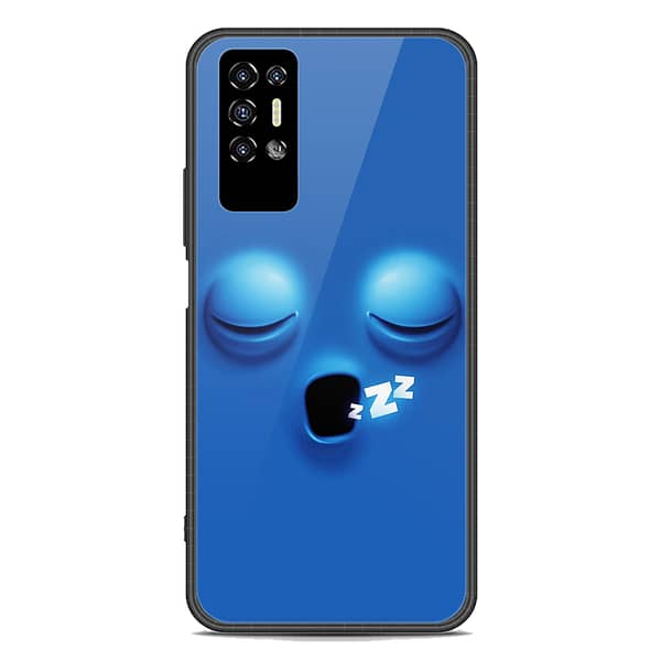 Tecno Pova 2 Printed Glass Case with Soft Border