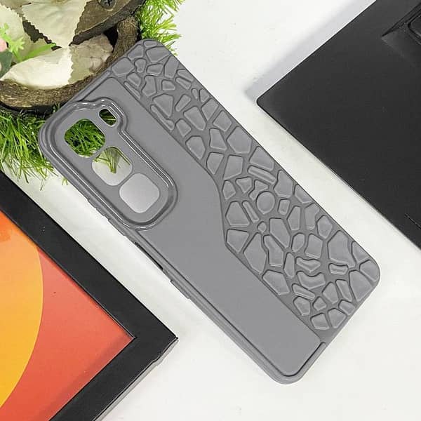 Gray Heavy Duty Armor Case for Infinix Hot 60i – Scratch and Drop Protection