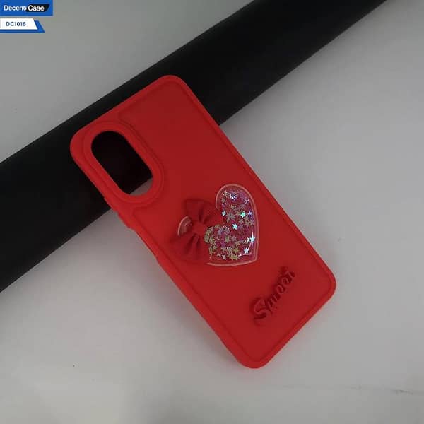 Oppo A17 Trendy 3D Love Heart and Bow Soft Case