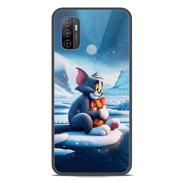 Oppo A53 Premium Printed Glass Phone Case with Soft Border