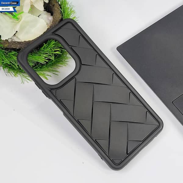 Flex Waves Pattern Silicone Back Case for Infinix Hot 50i - Black