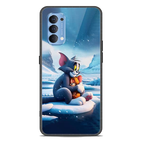 Oppo Reno 4 Premium Printed Glass Case with Soft Border