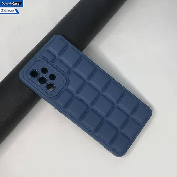 Soft Silicone Cube Puffer Back Case for Samsung Galaxy A52 in Blue