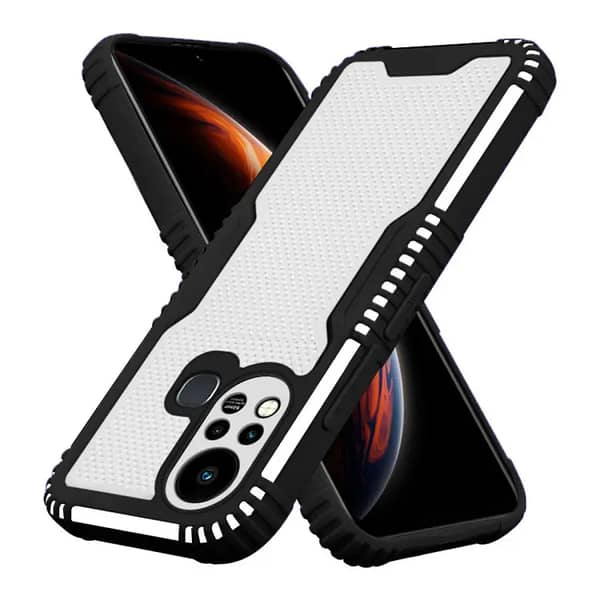 Infinix Hot 10i Black Case - Hybrid with Non-slip Grip and Shockproof Dots