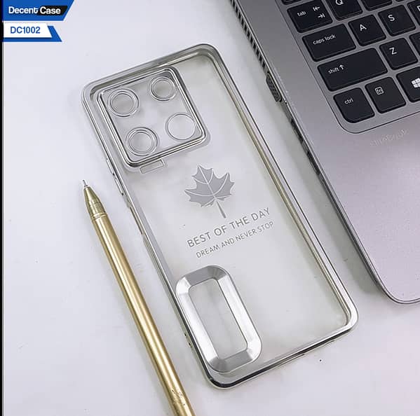 Soft Silicone Case for Infinix Note 30 Pro with Chrome Logo and Electroplating Borders