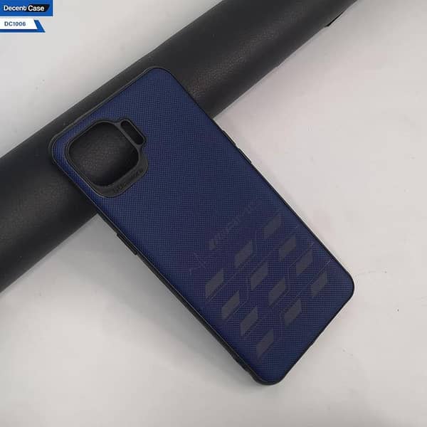 Blue Leather-Like Shockproof Cover for Oppo A93 with Gentle Borders