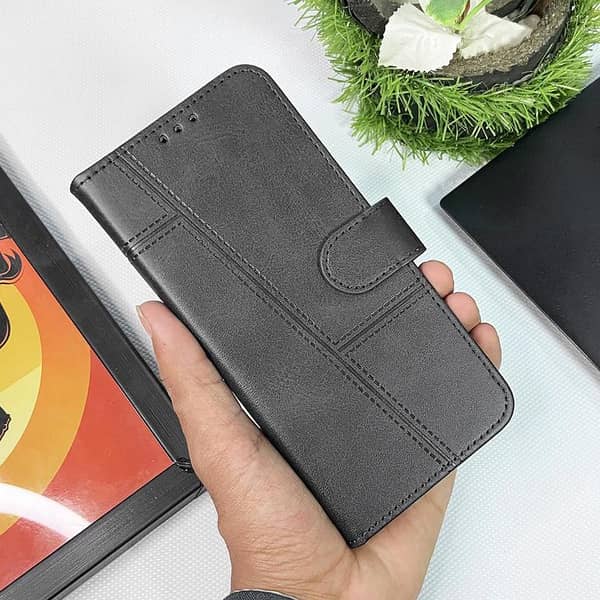 OnePlus 8T Black Leather Megantic Flip Book Cover with Card Holder
