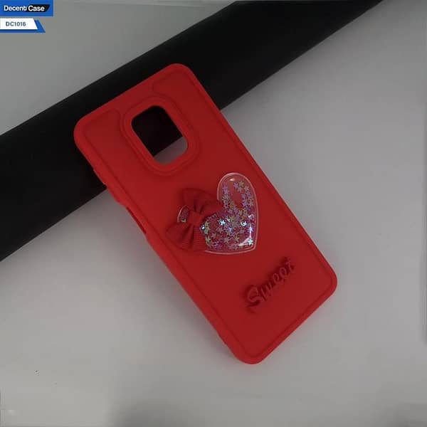 Xiaomi Redmi Note 9S Soft Silicone Case with 3D Love Heart and Shiny Stars