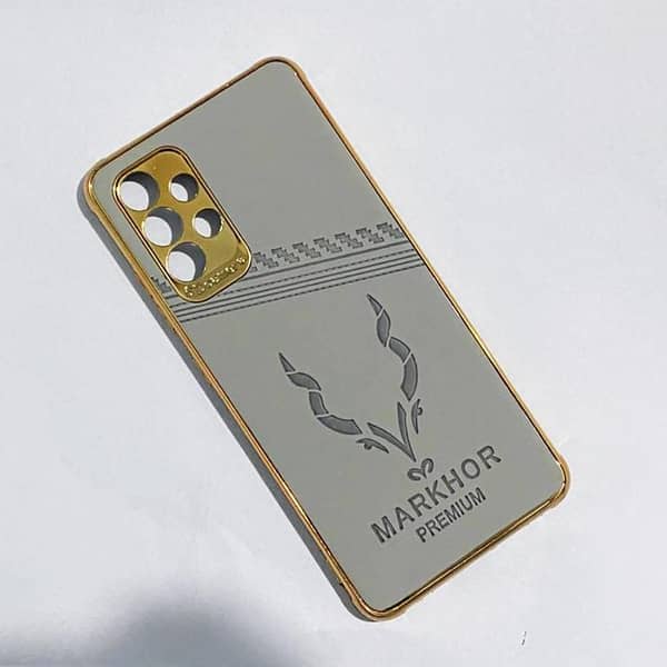 Samsung Galaxy A32 Leather Shockproof Case with Golden Edge