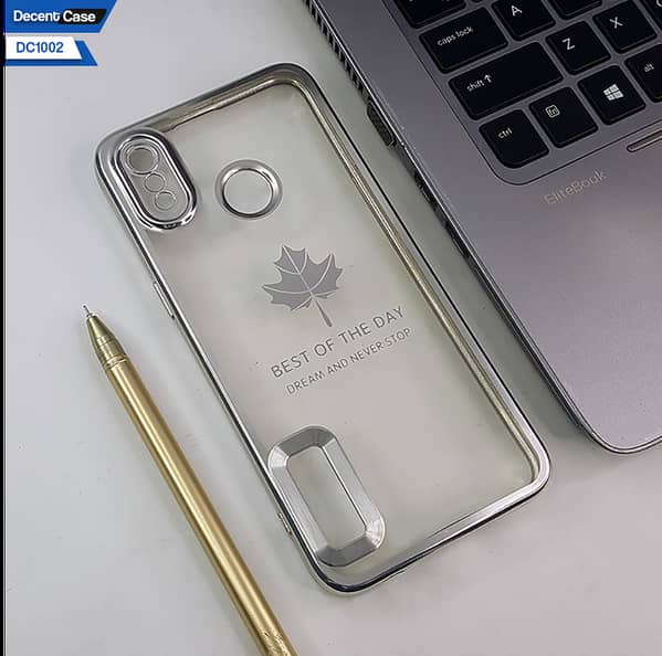 Soft Silicone Case with Chrome Logo Hole and Electroplating Borders for Realme 3i