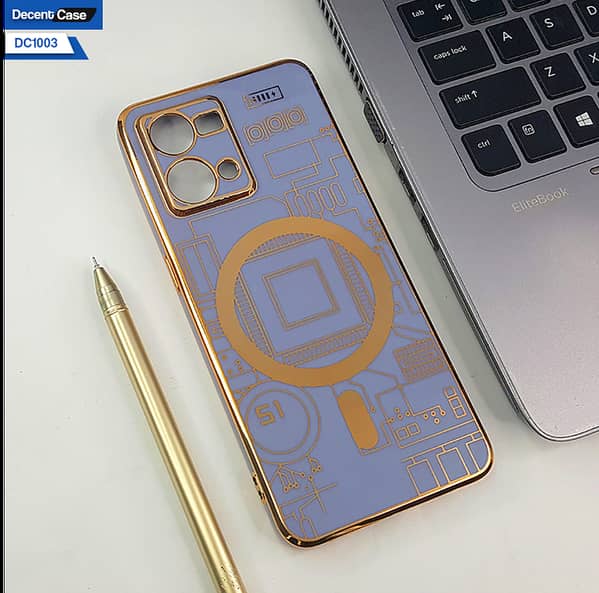 Golden Circuit Diagram Case for Oppo F21 Pro 4G