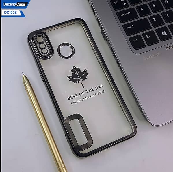 Soft Silicone Case for Realme 3i with Electroplating Borders and Chrome Logo Hole