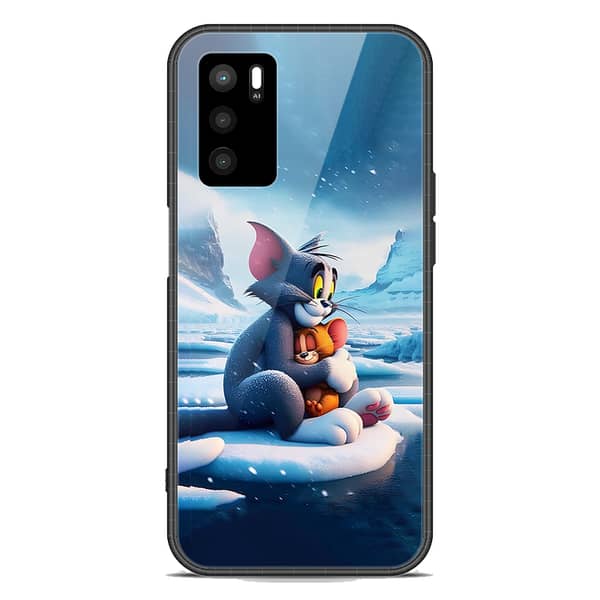 Oppo A16K Premium Printed Glass Phone Case with Soft Border