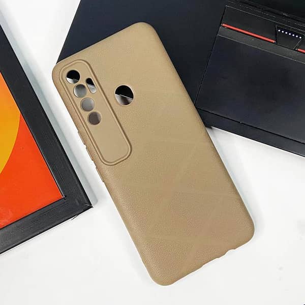 Brown Phone Case with Diamond Cut Pattern for Tecno Camon 17 - Camera Protection Included