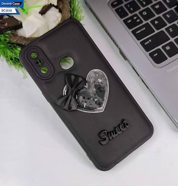Sweet Girls 3D Love Heart Soft Case for Samsung Galaxy A10s - Black