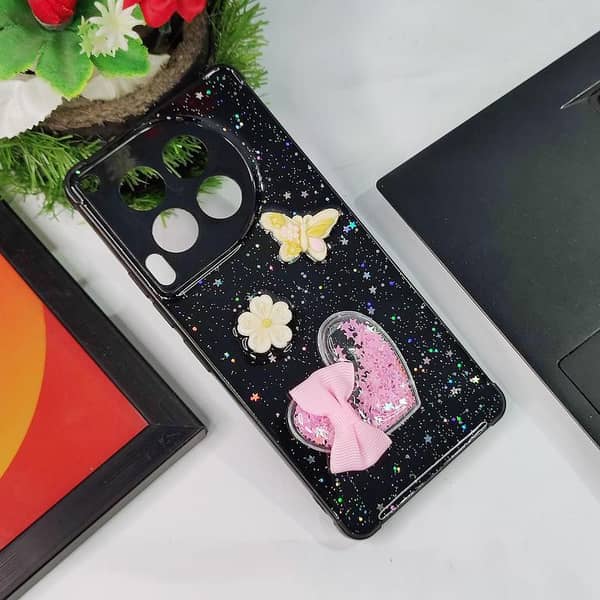 3D Butterfly Glitter Case with Bow Heart Design for Tecno Camon 30