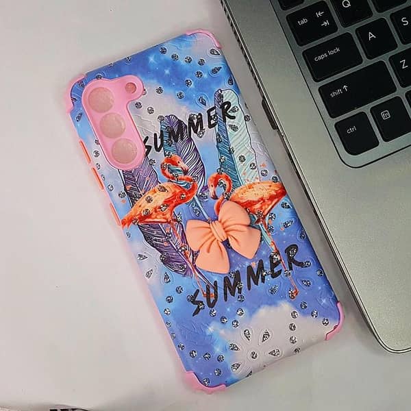 Samsung Galaxy S21 FE 5G Cute Diamond Soft Silicone Case with Colorful Trendy Design for Girls