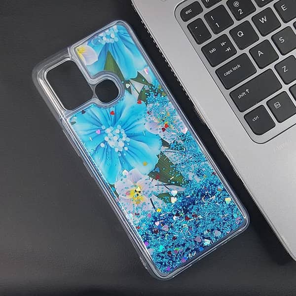 Infinix Hot 10T Moving Liquid Glitter Clear Soft Border Case