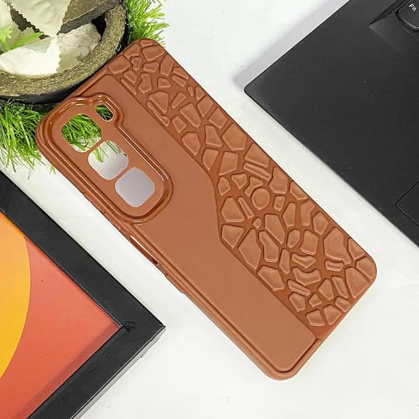 Heavy Duty Armor Case for Infinix Hot 60i - Brown Color