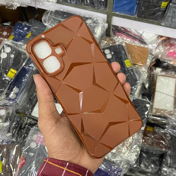 Dark Brown Tecno Spark Go 2 Case - Premium Diamond Cut Design with Camera Protection