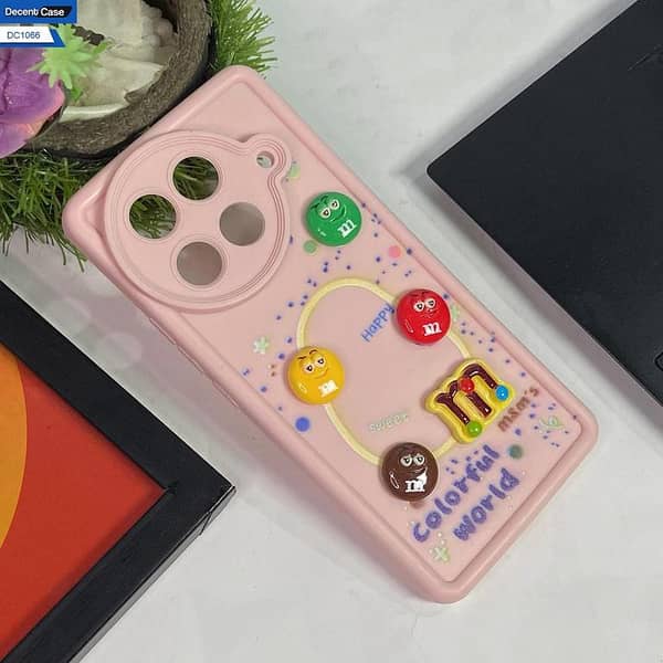 Pink Silicone Back Cover for Tecno Camon 30S - Cartoon Design for Girls