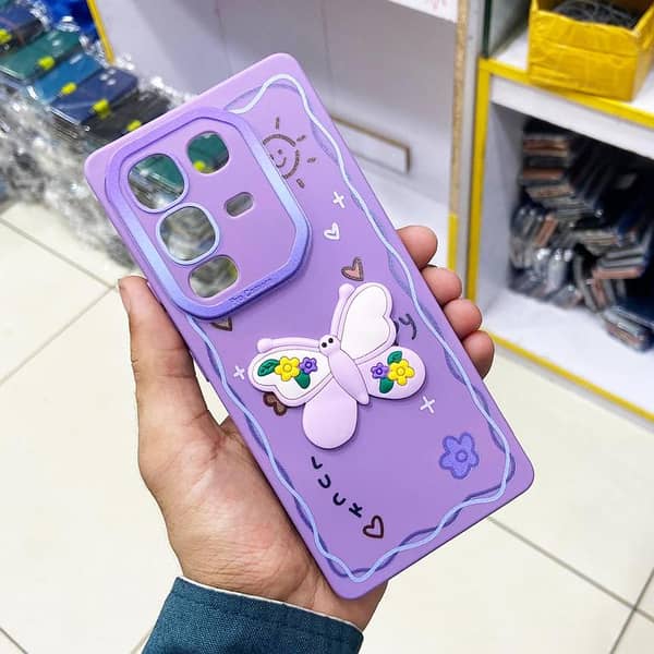 Infinix Note 50 Pro Case - Purple 3D Butterfly Design for Girls