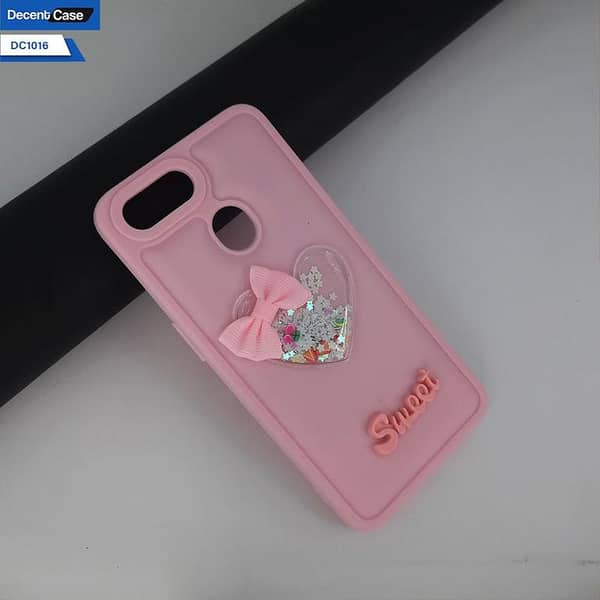Oppo A7 Soft Silicon Case with 3D Love Heart and Moving Glittering Stars