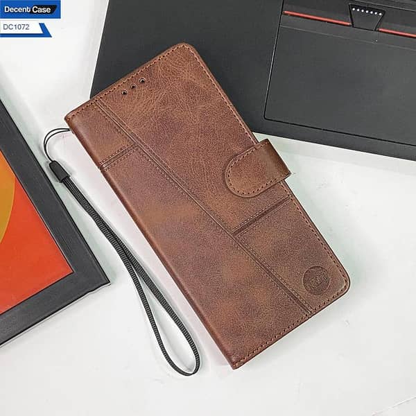 Megantic Flip Book Cover for Google Pixel 6 Pro - Dark Brown Leather with Card Holder