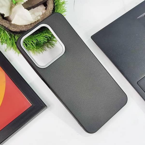 Tecno Spark Go 1 Soft Case - Gray - Leather Feel with Metal Camera Ring Protection