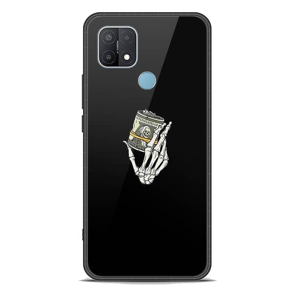 Premium Printed Glass Phone Case with Soft Border for Oppo A15s