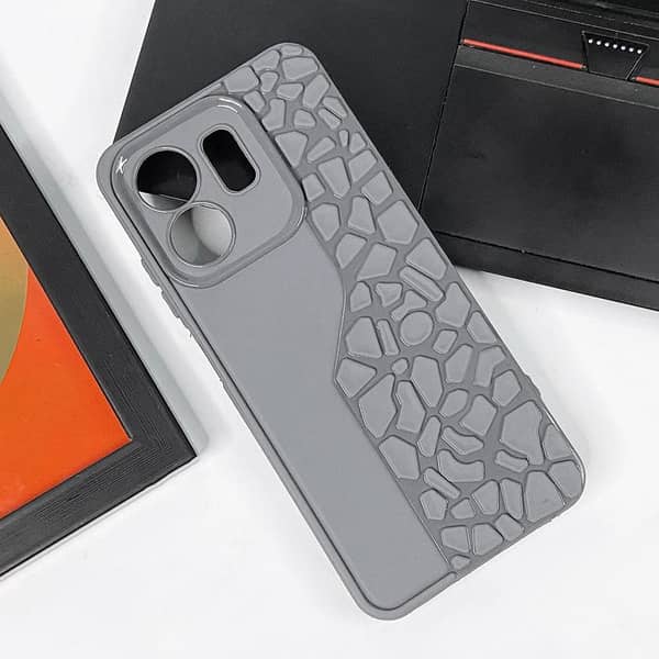 Infinix Smart 9 Gray Cover - Luxury Stone Pattern Smartphone Case