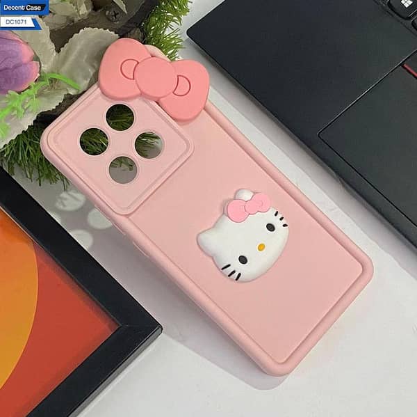 Tecno Camon 30S Cute 3D Cartoon Back Cover for Girls - Pink