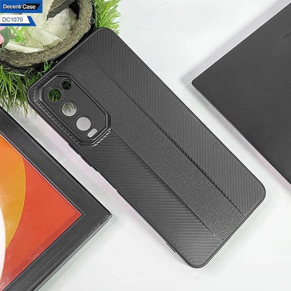 Tecno Camon 18P Soft Shockproof Case with Premium Leather Texture and Soft Borders