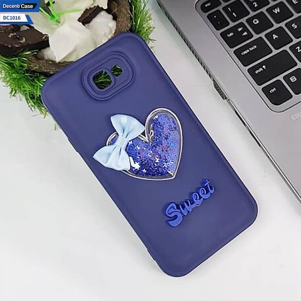 Blue 3D Love Heart Soft Case for Samsung Galaxy J7 Prime