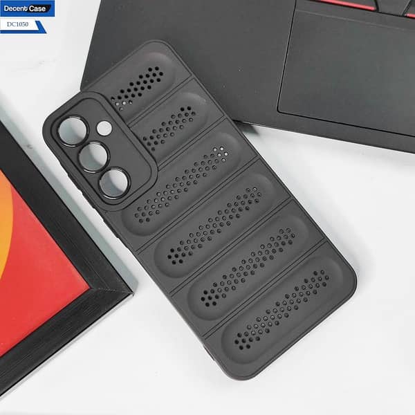 Black Mesh Grid Soft Case for Samsung Galaxy A55 with Camera Protection