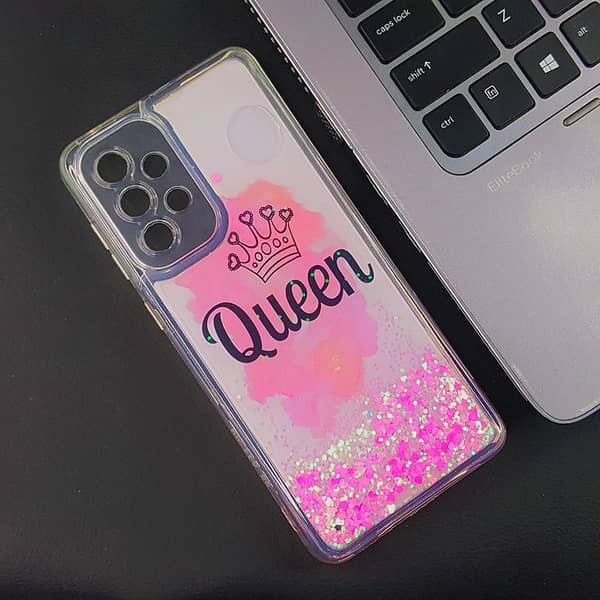 Samsung Galaxy A33 5G Clear Case with Moving Liquid Glitter and Soft Border