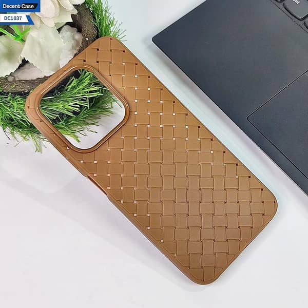 Infinix Smart 9 Leather Case in Brown with Woven Design