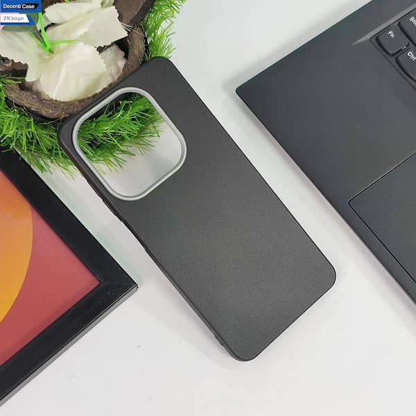 Tecno Spark 20C Black Cover - Soft Leather Case with Metal Camera Protection