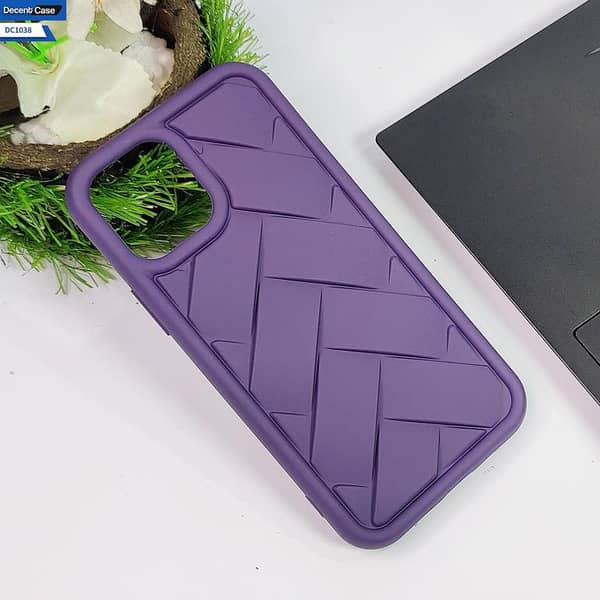 Silicone Back Case with Flex Waves Pattern for iPhone 12 Pro in Purple